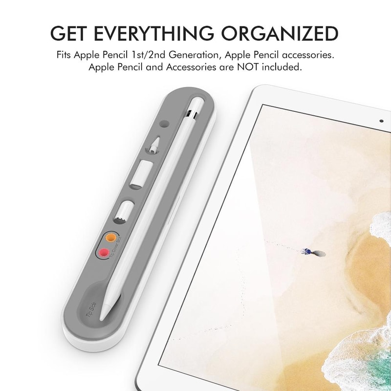 Magnetic Silicone Stylus Pen Storage Case for Apple Pencil Holder with Accessory Organizer