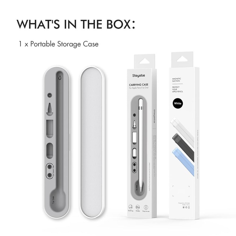 Magnetic Silicone Stylus Pen Storage Case for Apple Pencil Holder with Accessory Organizer