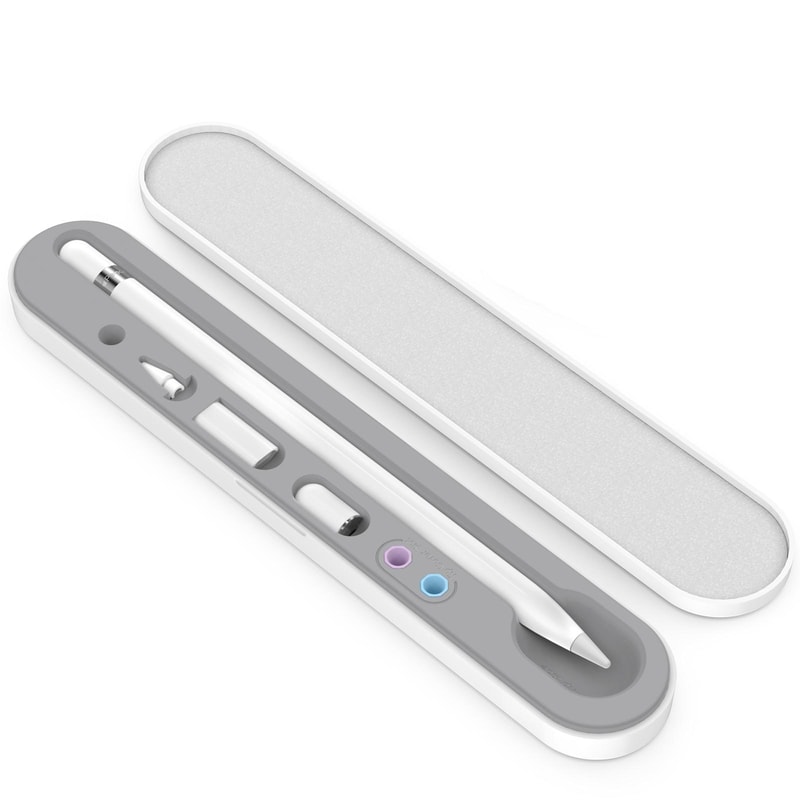 Magnetic Silicone Stylus Pen Storage Case for Apple Pencil Holder with Accessory Organizer