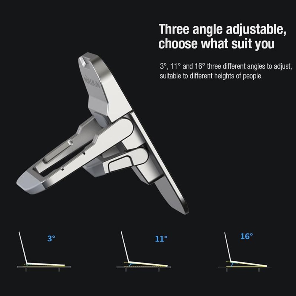 Bolster Plus Adjustable Zinc Alloy Laptop Stand Portable Ergonomic Foldable Holder