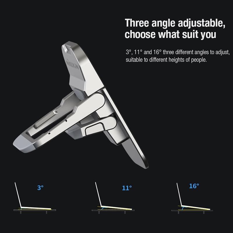 Bolster Plus Adjustable Zinc Alloy Laptop Stand Portable Ergonomic Foldable Holder