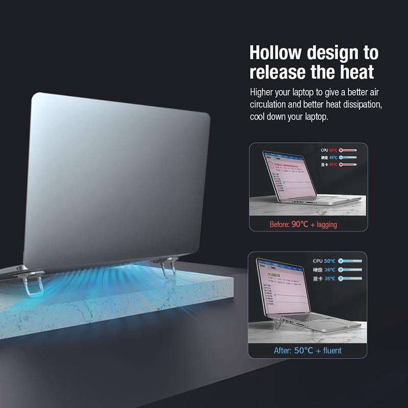 Bolster Plus Adjustable Zinc Alloy Laptop Stand Portable Ergonomic Foldable Holder