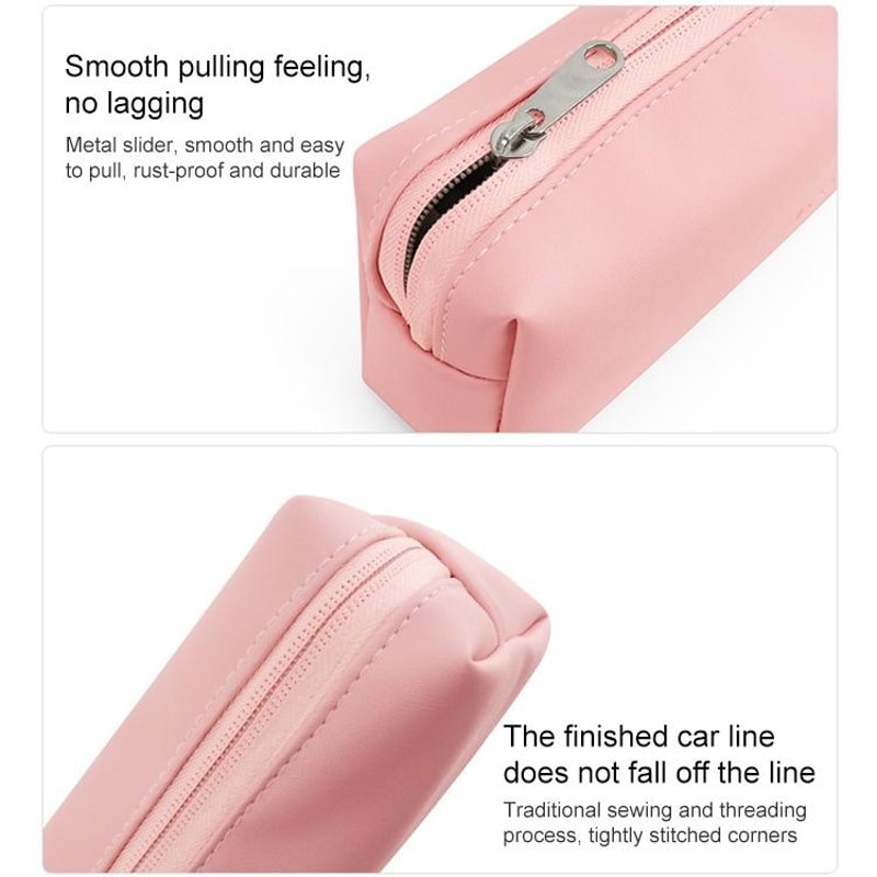 Leather Digital Storage Bag Cable Organizer Handbag for Travel Electronics