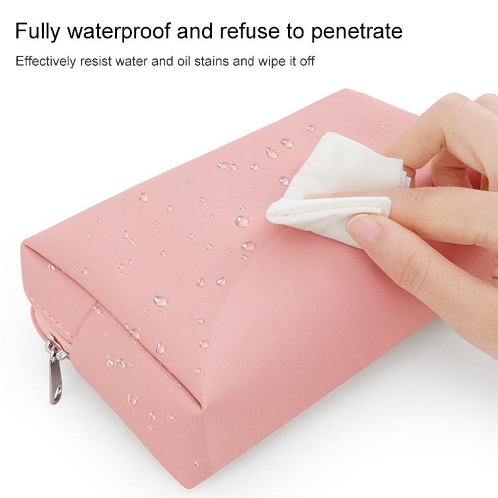 Leather Digital Storage Bag Cable Organizer Handbag for Travel Electronics