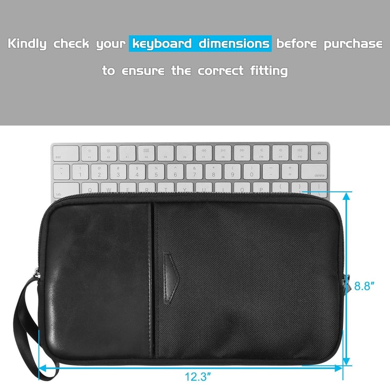 Waterproof PU Leather Keyboard Carrying Case for Apple Wireless Keyboard Magic Keyboard Storage Bag
