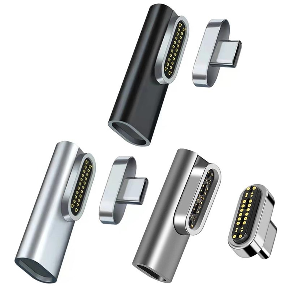 Magnetic USB-C Elbow Adapter Type-C Fast Charging & Data Transfer L-Shaped Connector