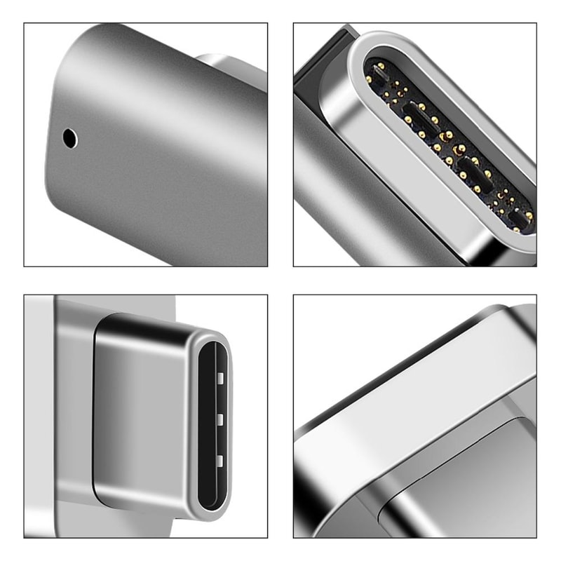 Magnetic USB-C Elbow Adapter Type-C Fast Charging & Data Transfer L-Shaped Connector