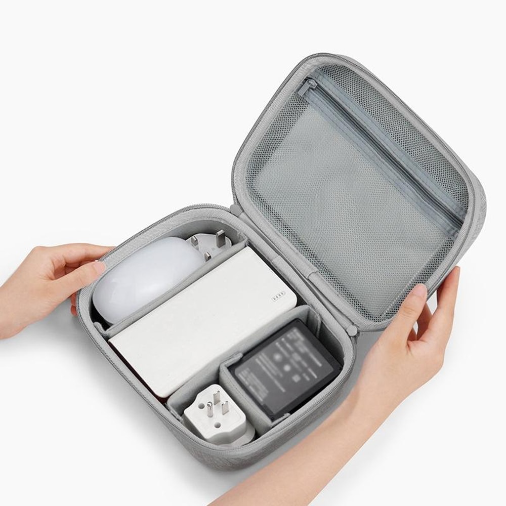 Digital Storage Bag Cable Organizer Electronics Case Gray