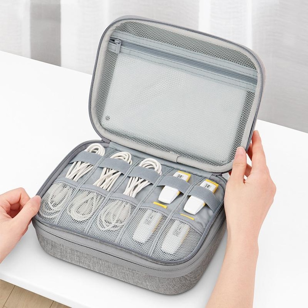 Laptop Cable Organizer EVA Storage Case Digital Power Cord Protective Travel Bag 5