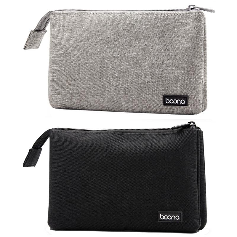 Dual Layer Digital Storage Bag Cable Organizer Travel Case Electronics Organizer