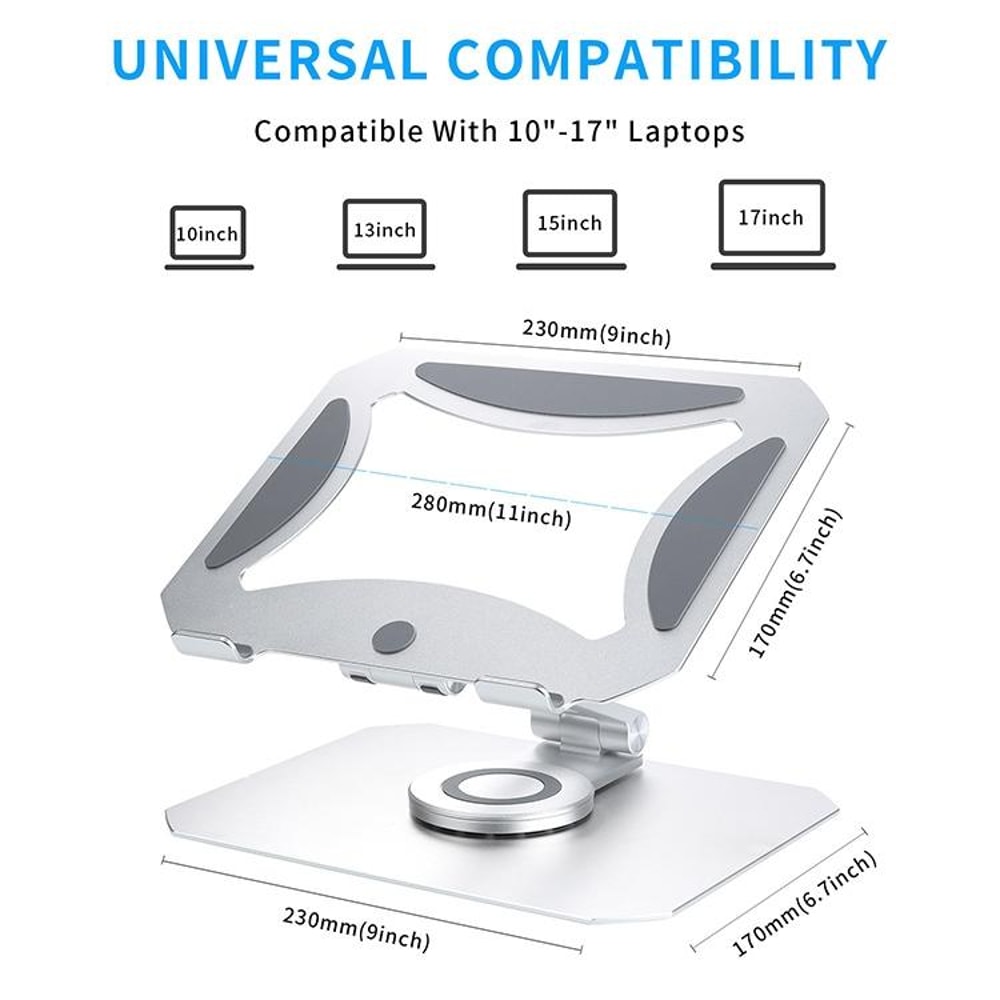 Folding Aluminum Laptop Cooling Stand Adjustable Ergonomic Laptop Riser