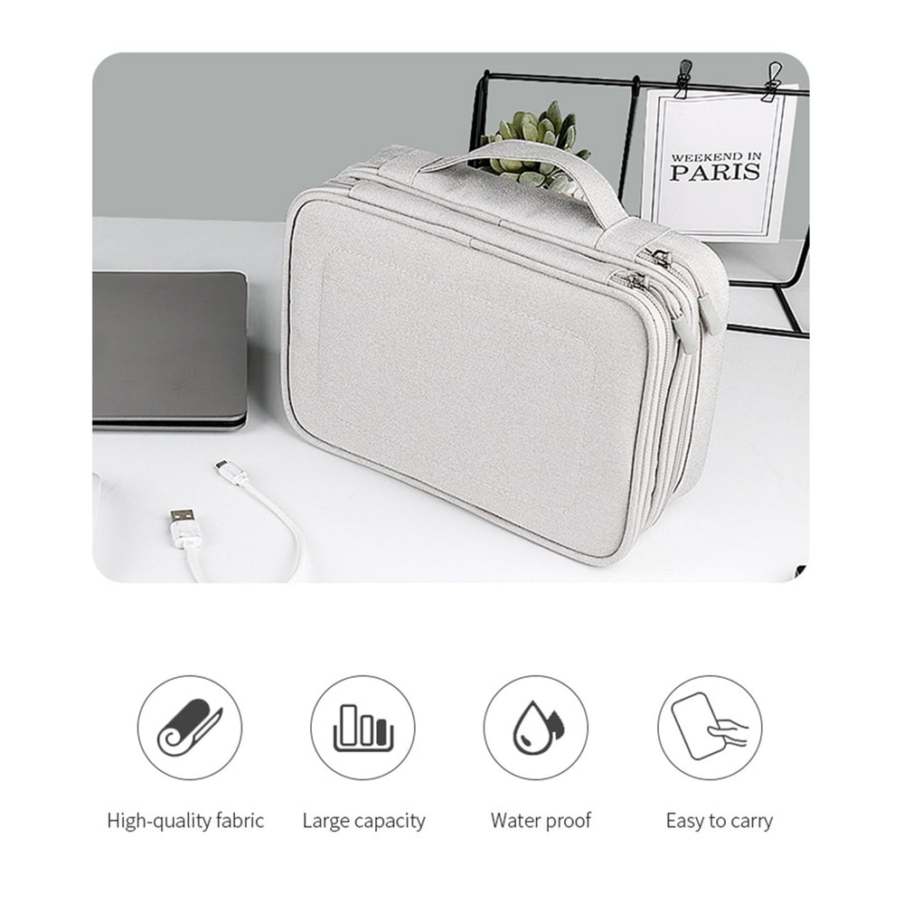 Double Layer Multifunctional Digital Accessory Storage Bag Travel Cable Organizer Pouch