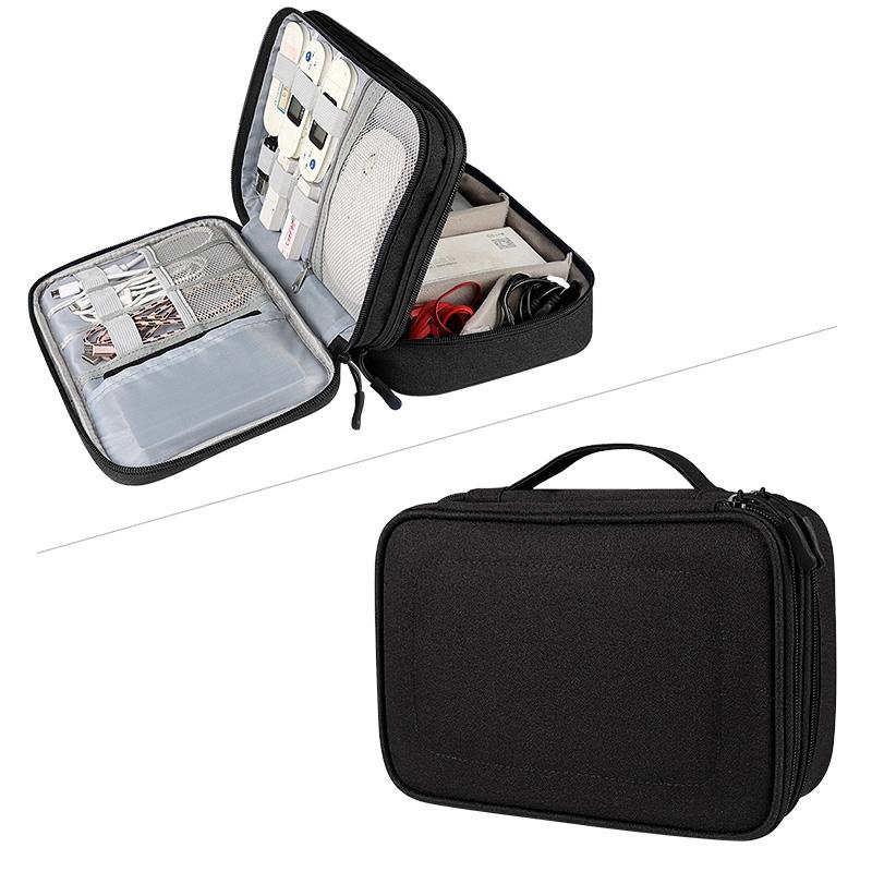 Double Layer Multifunctional Digital Accessory Storage Bag Travel Cable Organizer Pouch
