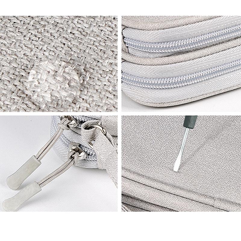 Double Layer Digital Accessory Storage Bag with Lanyard Travel Cable Organizer Pouch
