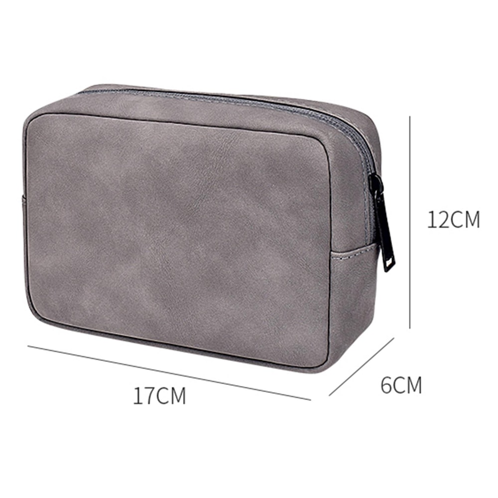 Portable Tech Organizer Sheepskin Leather Bag Mini Travel Digital Accessory Pouch