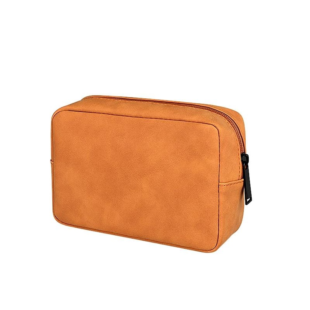 Portable Tech Organizer Sheepskin Leather Bag Mini Travel Digital Accessory Pouch