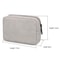 Portable Frosted PU Leather Cable Organizer Bag Dark Grey Travel Tech Storage Pouch