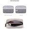 Portable Frosted PU Leather Cable Organizer Bag Dark Grey Travel Tech Storage Pouch