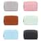 Sky Blue PU Leather Cable Organizer Bag, Portable Travel Electronics Storage Pouch