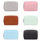 Sky Blue PU Leather Cable Organizer Bag, Portable Travel Electronics Storage Pouch