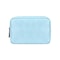 Sky Blue PU Leather Cable Organizer Bag, Portable Travel Electronics Storage Pouch