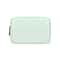 Sky Blue PU Leather Cable Organizer Bag, Portable Travel Electronics Storage Pouch