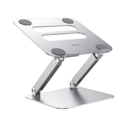 rock aluminum alloy adjustable laptop cooling stand silver ergonomic laptop riser with cooling design