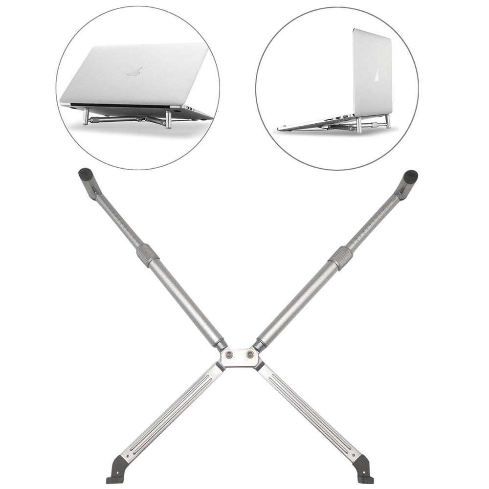 Foldable Aluminum Alloy Adjustable Laptop Stand for Devices Ergonomic Height Extender Holder