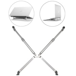 foldable aluminum alloy adjustable laptop stand for devices ergonomic height extender holder