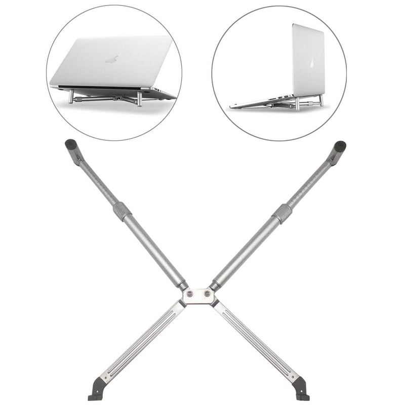 Foldable Aluminum Alloy Adjustable Laptop Stand for Devices Ergonomic Height Extender Holder