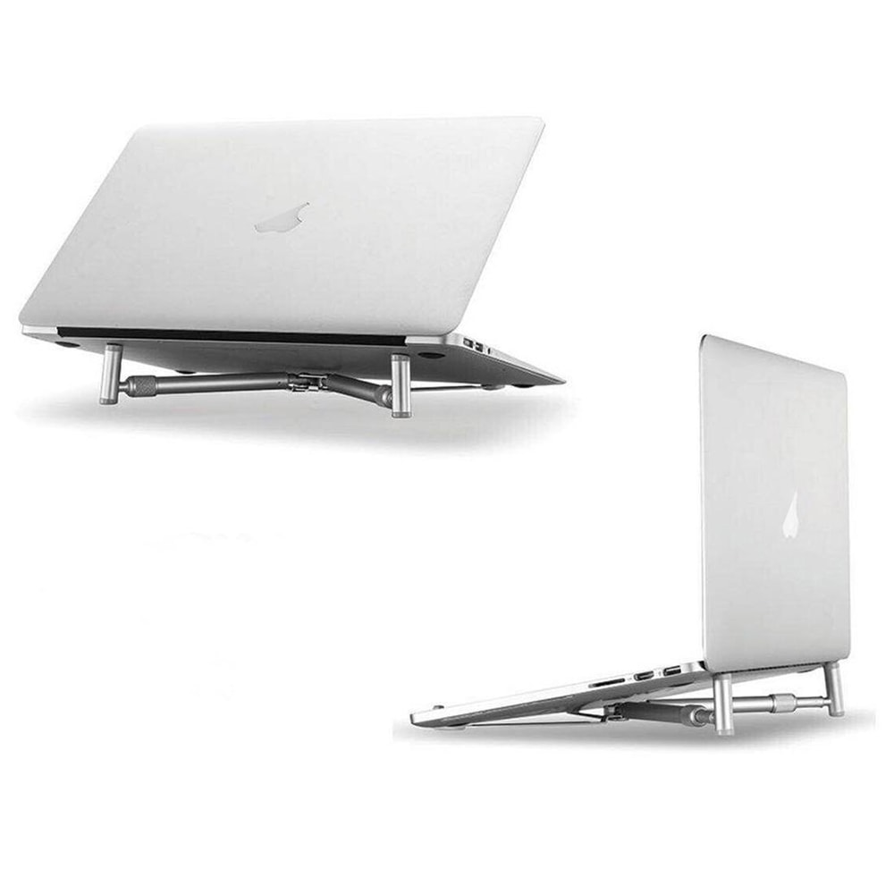 Foldable Aluminum Alloy Adjustable Laptop Stand for Devices Ergonomic Height Extender Holder