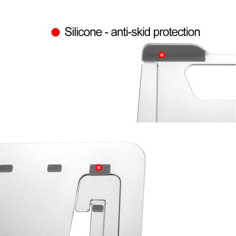Adjustable Aluminum Laptop Stand Riser Foldable Ergonomic 6-Level Height Extender Heat Dissipation Holder