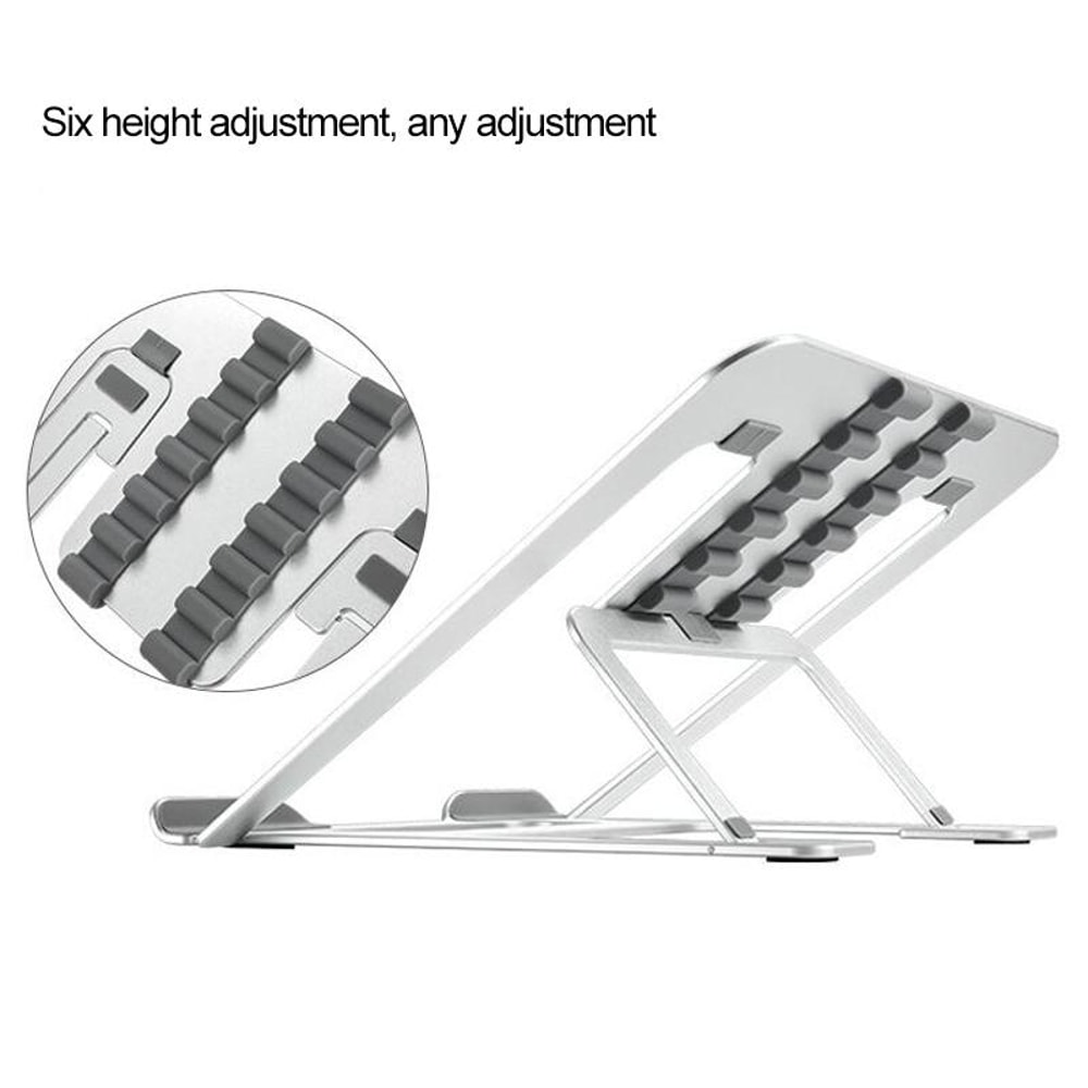 Adjustable Aluminum Laptop Stand Riser Foldable Ergonomic 6-Level Height Extender Heat Dissipation Holder