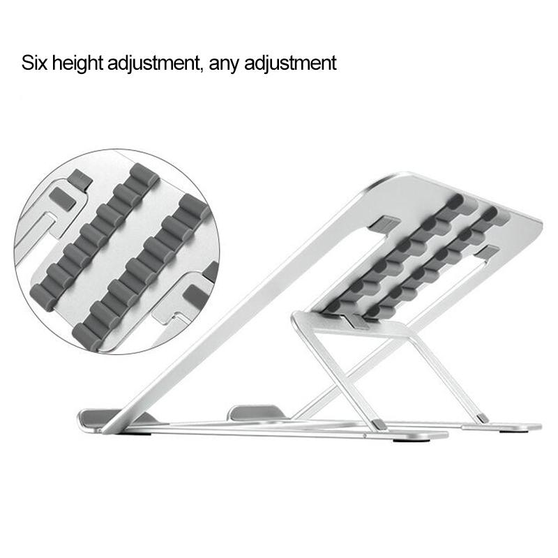 Adjustable Aluminum Laptop Stand Riser Foldable Ergonomic 6-Level Height Extender Heat Dissipation Holder