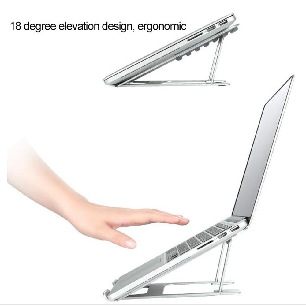 Adjustable Aluminum Laptop Stand Riser Foldable Ergonomic 6-Level Height Extender Heat Dissipation Holder