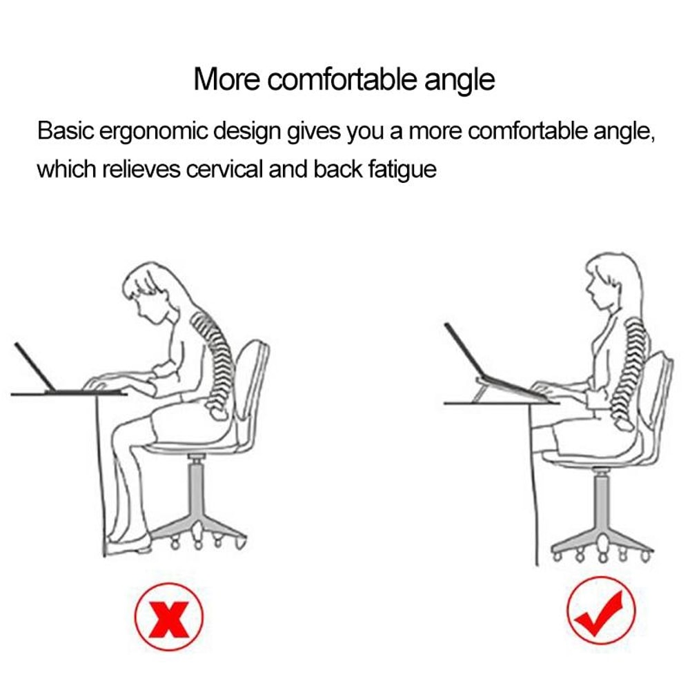 Adjustable Aluminum Laptop Stand Riser Foldable Ergonomic 6-Level Height Extender Heat Dissipation Holder