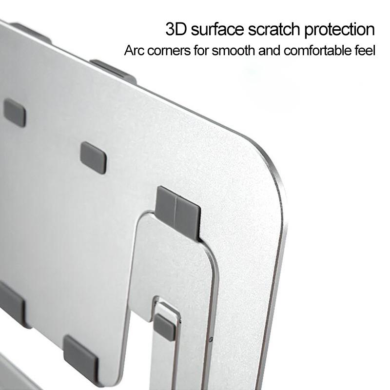 Adjustable Aluminum Laptop Stand Riser Foldable Ergonomic 6-Level Height Extender Heat Dissipation Holder