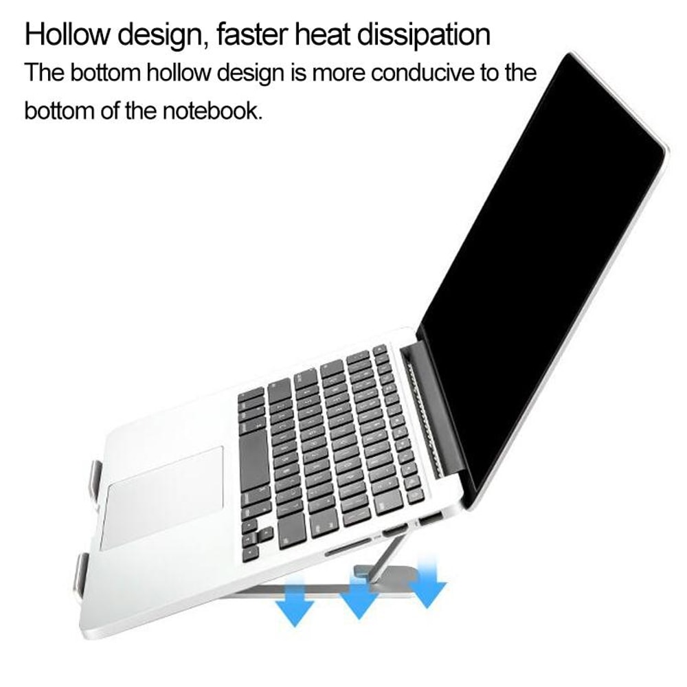 Adjustable Aluminum Laptop Stand Riser Foldable Ergonomic 6-Level Height Extender Heat Dissipation Holder