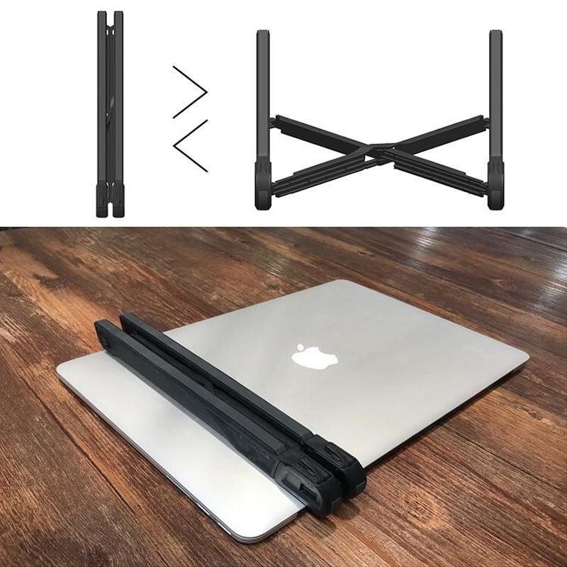 Folding Laptop Stand Riser Portable Heat Dissipation Holder – Black