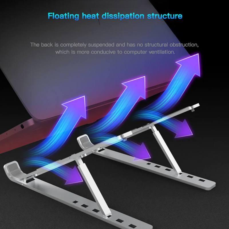 Adjustable Aluminum Ergonomic Laptop Stand With Cooling Design Foldable Portable Height Extender Ho 3