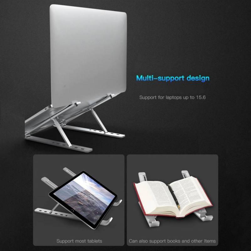 Adjustable Aluminum Ergonomic Laptop Stand With Cooling Design Foldable Portable Height Extender Ho 4