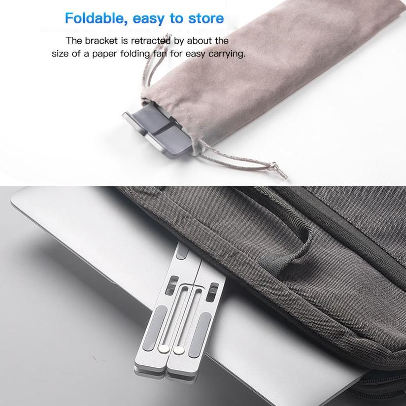 Adjustable Aluminum Ergonomic Laptop Stand With Cooling Design Foldable Portable Height Extender Ho 5