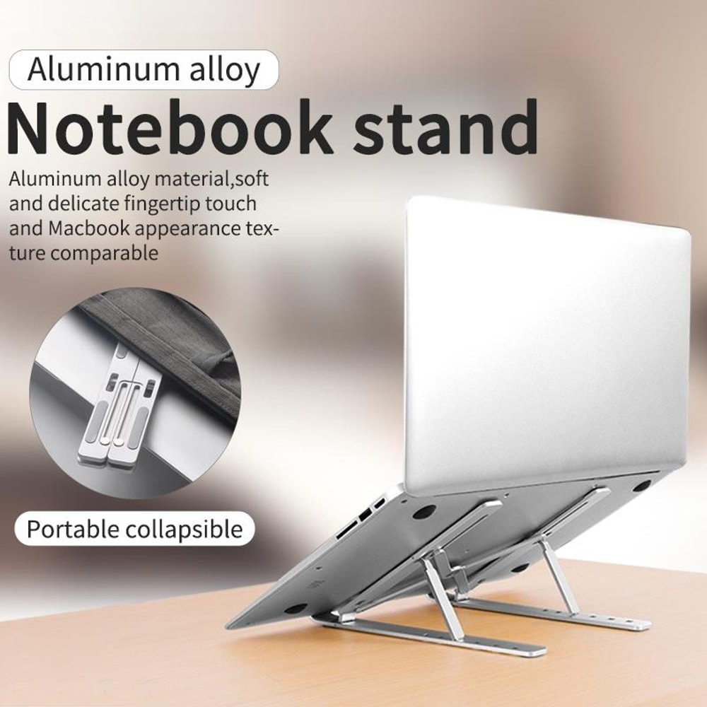 Adjustable Aluminum Ergonomic Laptop Stand With Cooling Design Foldable Portable Height Extender Ho 9