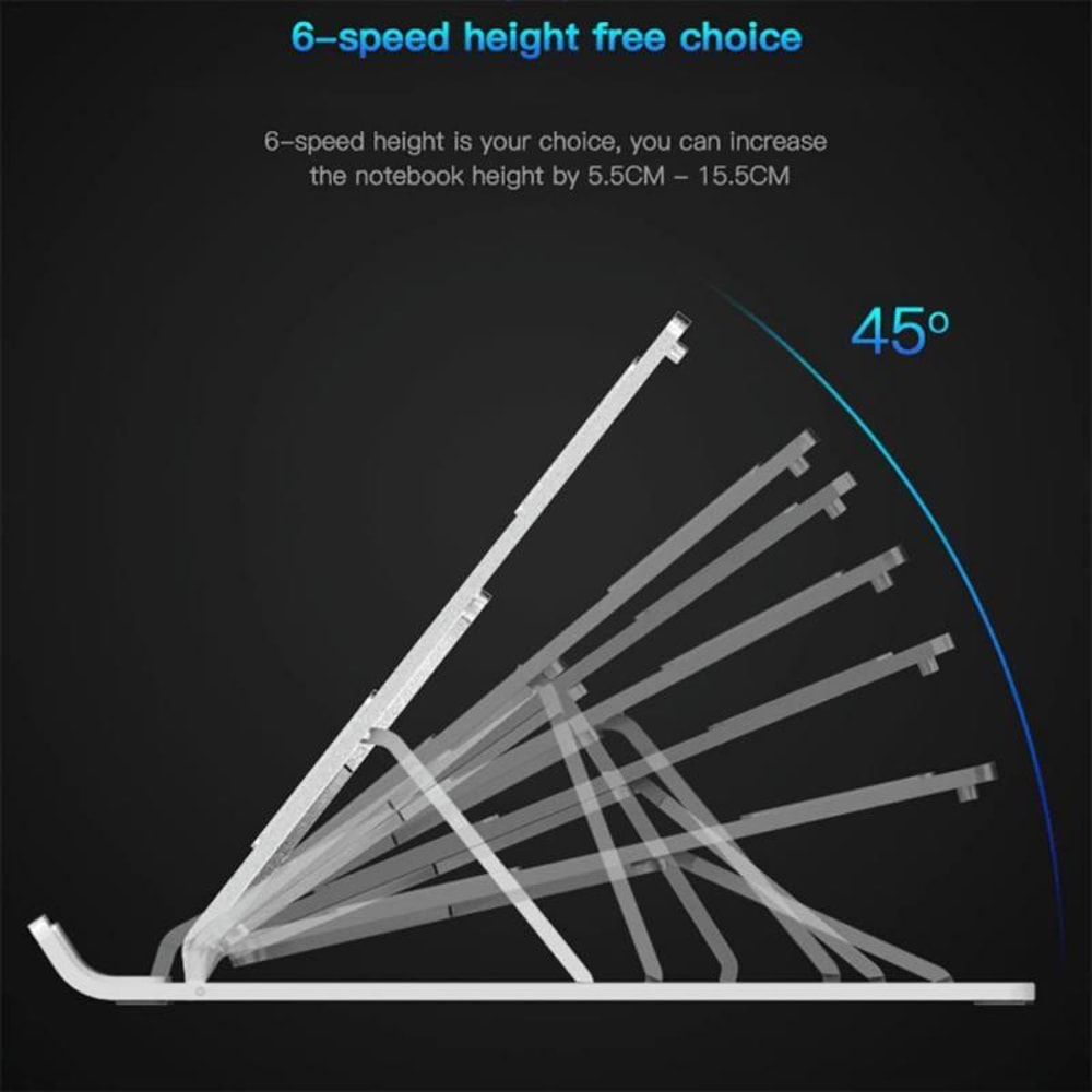 Adjustable Aluminum Ergonomic Laptop Stand With Cooling Design Foldable Portable Height Extender Ho 12