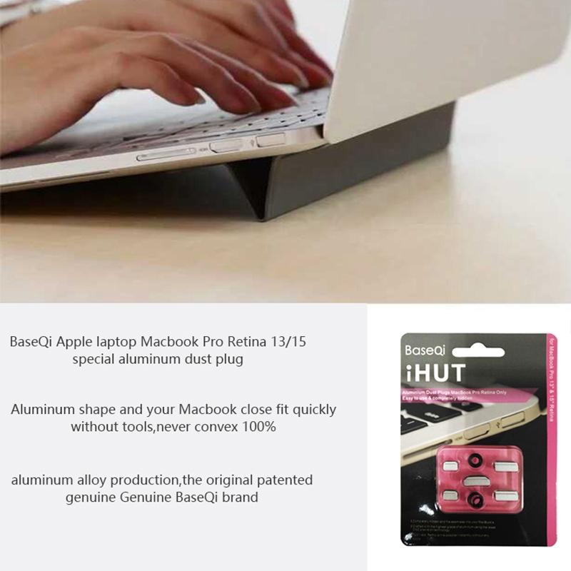Hidden Aluminum Alloy MacBook Pro Dust Plug Anti Dust Port Protector 13.3 15 inch