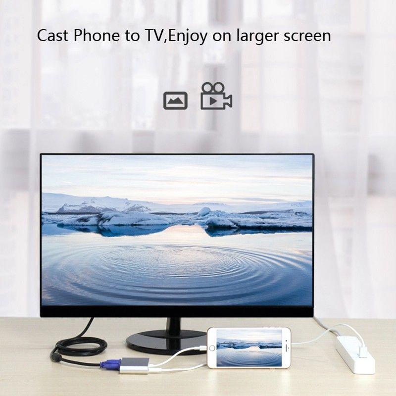 3-in-1 Lightning to HDMI VGA Audio Adapter for iPhone Screen Mirroring
