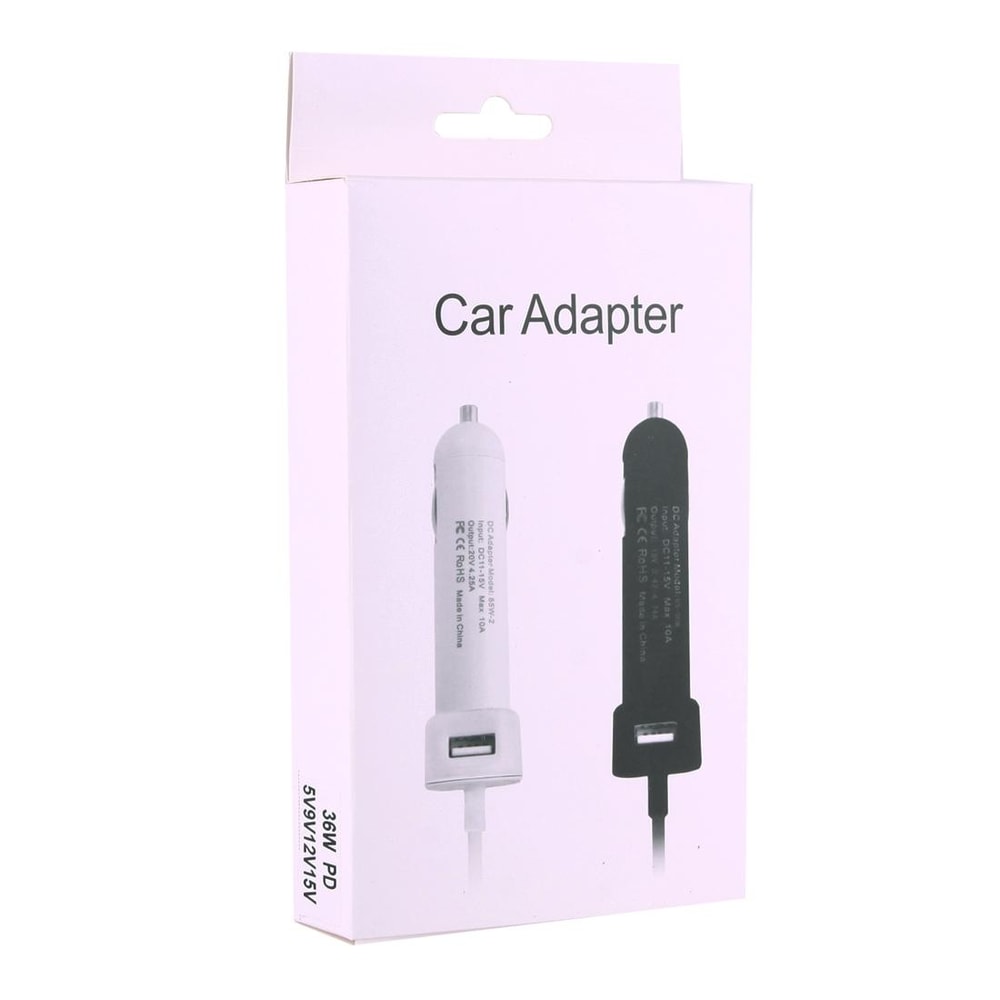 36W USB-C Car Charger for MacBook A1534 with Type-C Power Adapter and 2m Cable