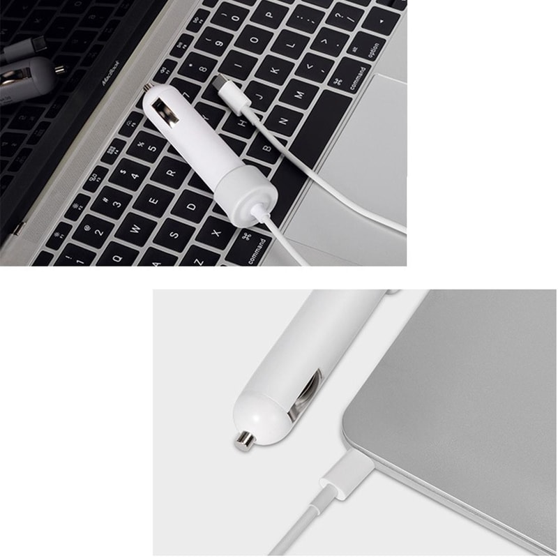36W USB-C Car Charger for MacBook A1534 with Type-C Power Adapter and 2m Cable