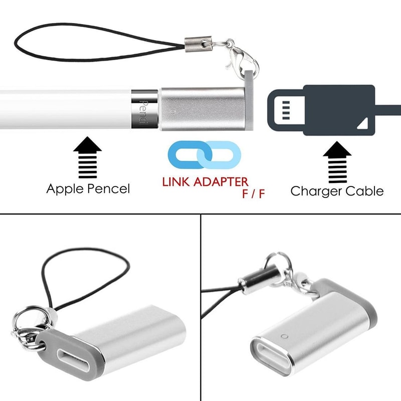 Apple Pencil Charger Adapter for iPad Pro Lightning Charging Connector Portable Aluminum Shell