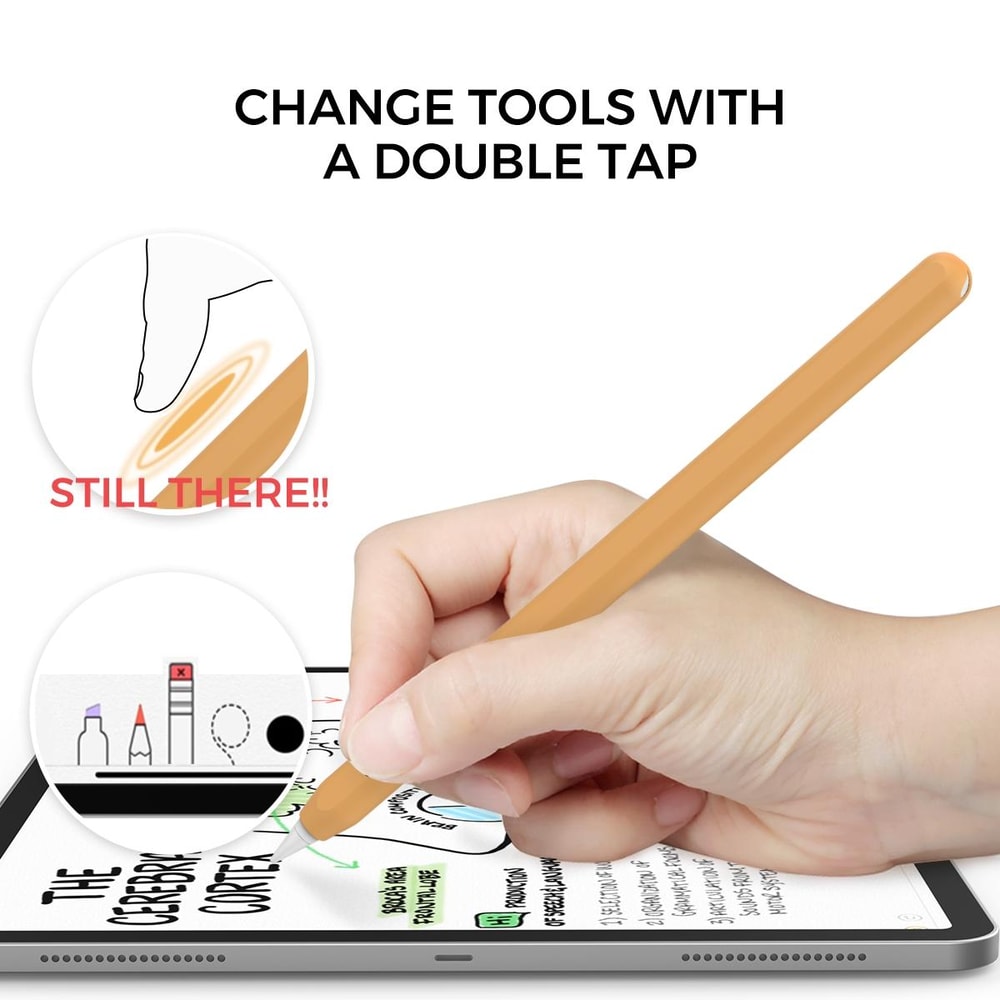 Ultra Thin Silicone Apple Pencil Pro 2 Magnetic Protective Case Orange Sleeve 3